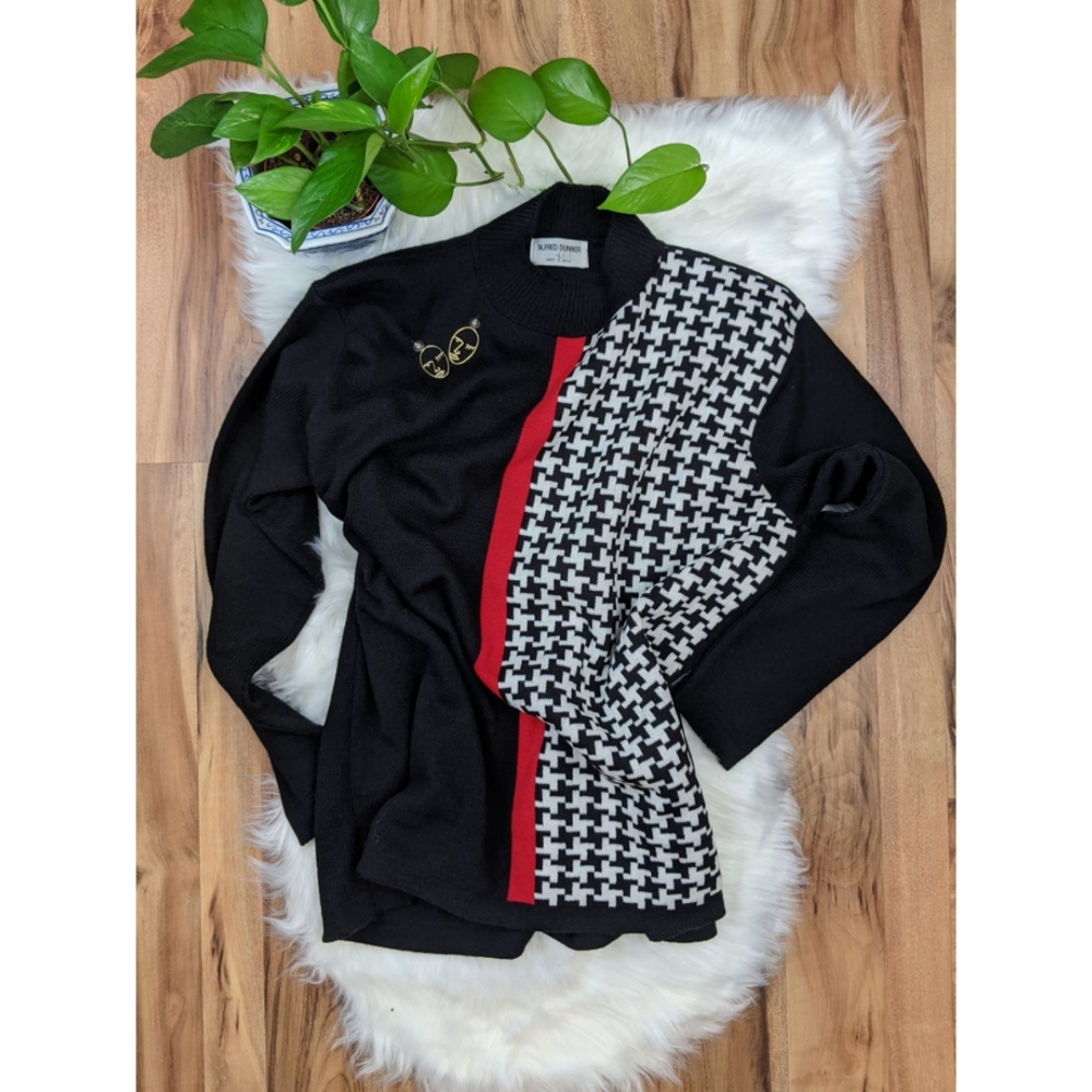 Alfred Dunner Oversized Dogstooth Sweater